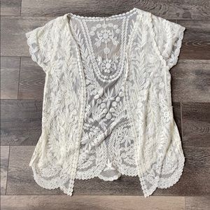 Cream Lace Coverup